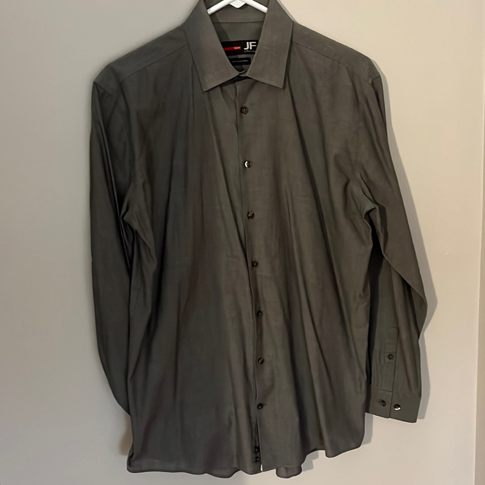J. Ferrar Slim Gray Button Down
